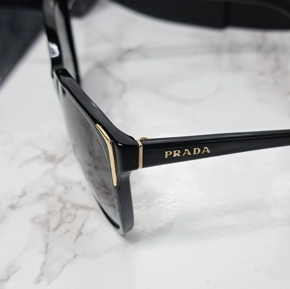 Prada Black Cat Eye SPR 01OSA Acetate Sunglasses - Picture 4 of 9